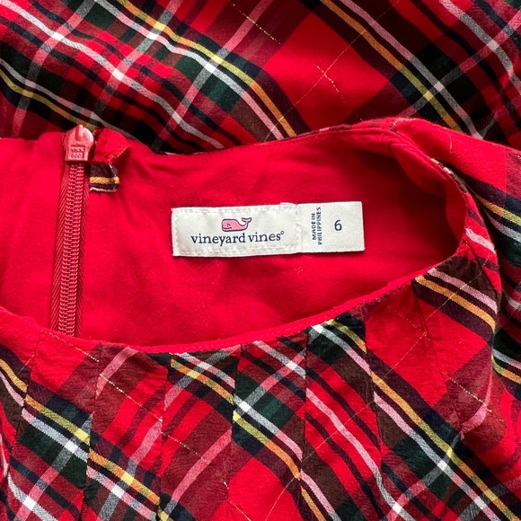 Vineyard Vines Red Plaid Kids Formal Dress - Picture 6 of 8